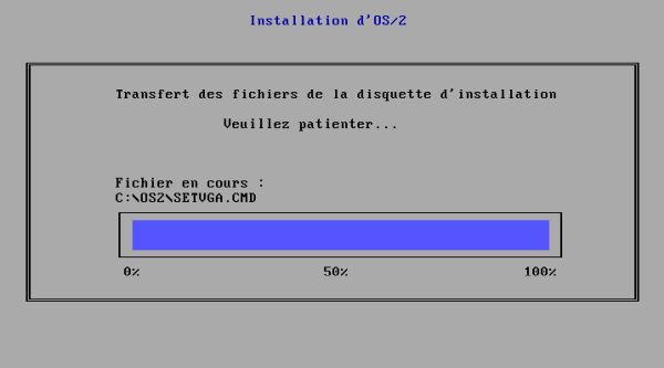 OS/2 2.11 installation on VMware: Copying OS/2 files to the harddisk