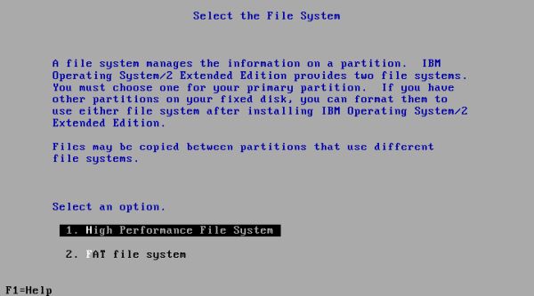 OS/2 1.3 installation on VMware: HDD preparation - Formatting