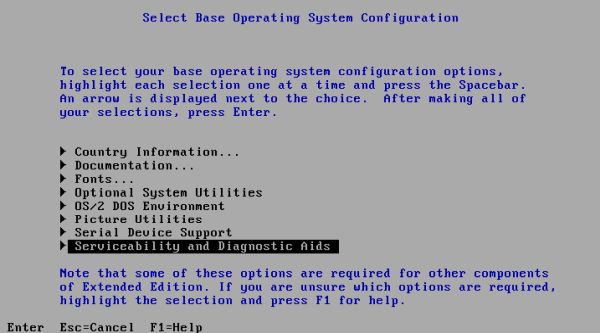 OS/2 1.3 installation on VMware: Base operating system configuration [2]