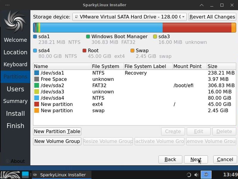 Windows 10 and Linux dual boot: Manual partitioning - The final partition layout