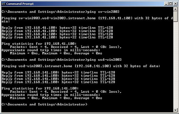 Windows Server 2003: Domain Controller setup - Connectivity and DNS test [1]