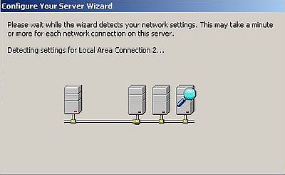 Windows Server 2003: Domain Controller setup - Detection of the actual network settings