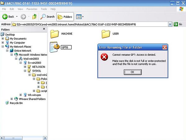 Windows Server 2003: Login from Windows XP - The Windows Server 2003 SYSVOL folder [2]