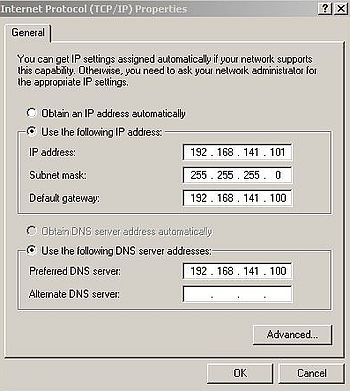 Windows Server 2003: Login from Windows 2000 - Configuring the 'Local Area Connection'