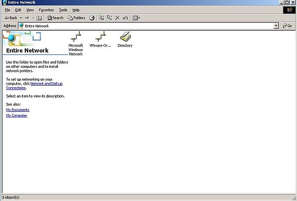 Windows Server 2003: Login from Windows 2000 - Entire network contents