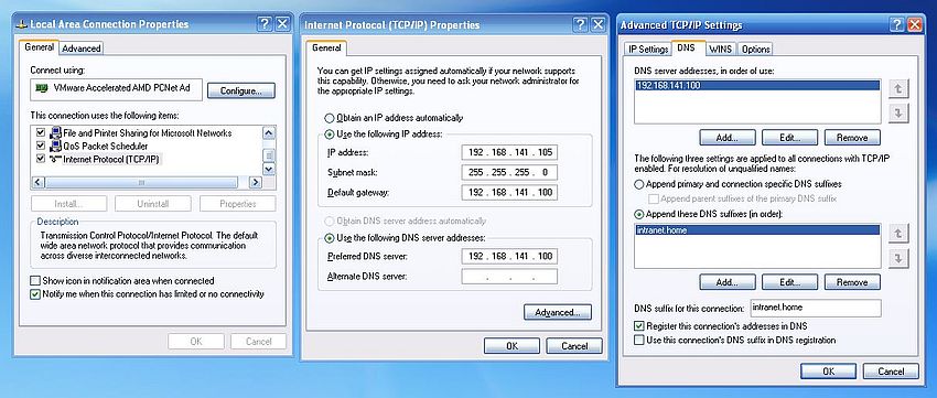 Windows Server 2003: Login from Windows XP - Configuring the 'Local Area Connection' [2]