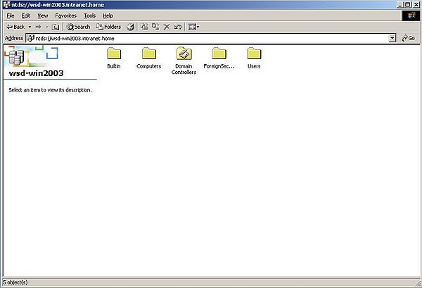 Windows Server 2003: Login from Windows 2000 - Active Directory content