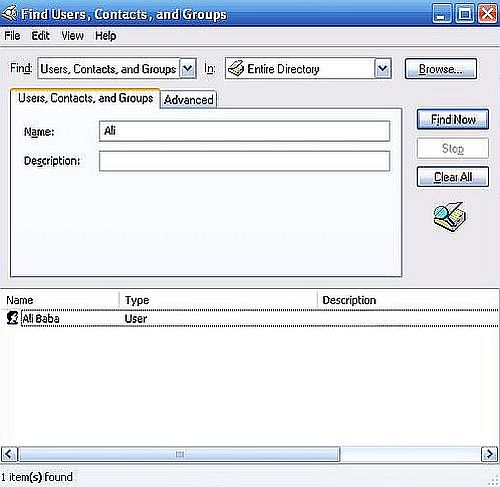 Windows Server 2003: Login from Windows XP - Searching Active Directory