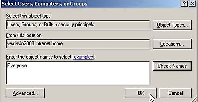 Windows Server 2003: Printer sharing - Printer usage rights (Giving everyone access to the printer)
