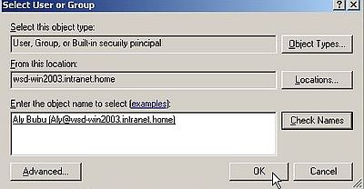 Windows Server 2003: Adding computers to Active Directory - Adding the domain user for computer 'wk-winxpm' [2]