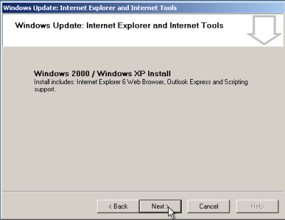 PDF printer on Windows 2000: Installing Internet Explorer 6