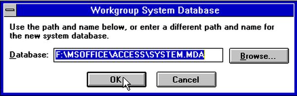 MS Access 2 preparation: Creating a new workgroup system database [3]