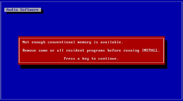 Windows 3.1x sound support: Installing the SoundBlaster 16 for Windows 3.x Driver - Memory problems