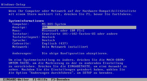 Windows 3.1 SVGA 1024×768 pixels: Windows Setup - Selecting to change the display driver