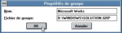 Windows 3.0 Program Manager: Renaming a program group [3: Modified group properties]