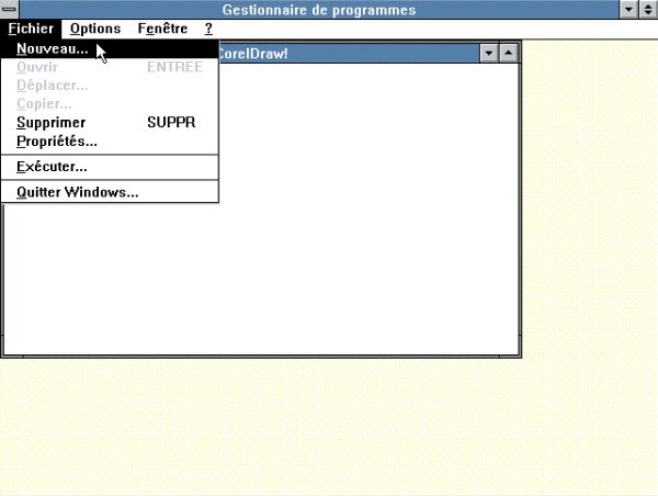 Windows 3.0 Program Manager: Adding a program to a group [1]