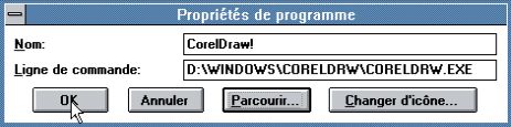 Windows 3.0 Program Manager: Adding a program to a group [3: Entering program name and path to the executable]