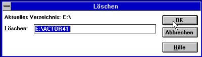 Windows 3.1 folder removal: Confirmation of the path to the folder to be deleted