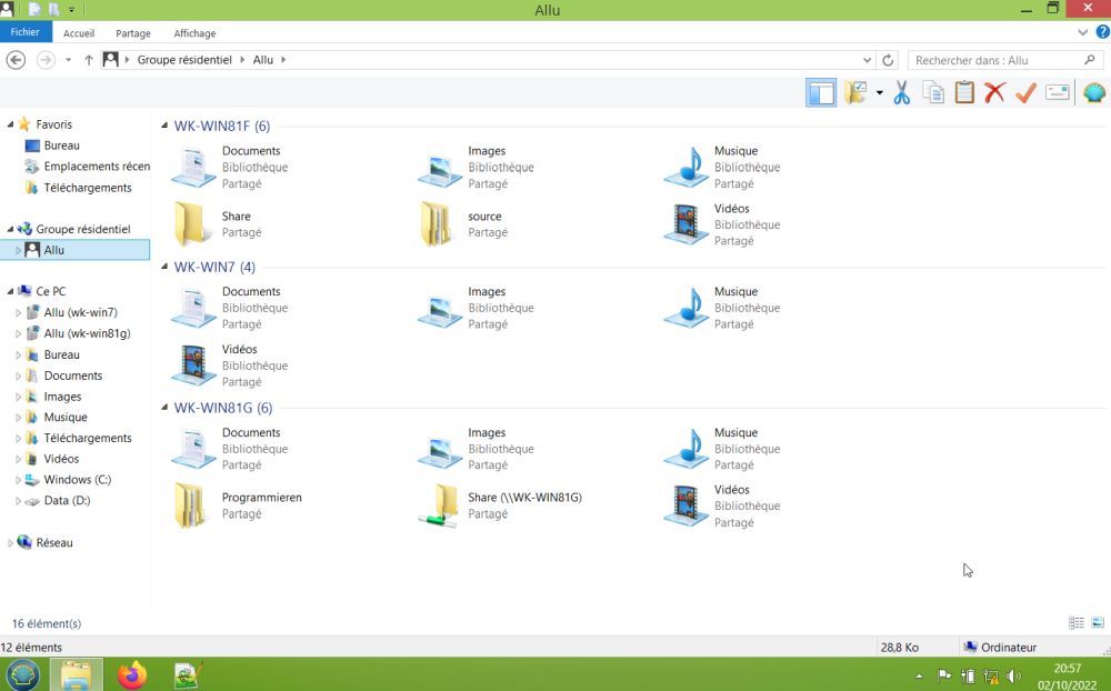 Windows 8.1: Homegroup shares displayed in File Explorer [4]