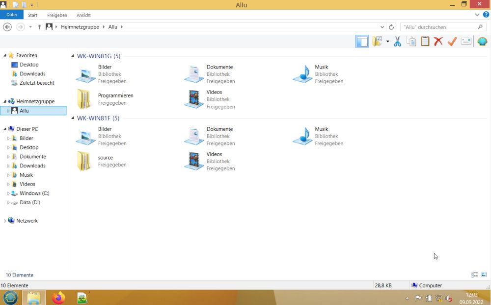 Windows 8.1: Homegroup shares displayed in File Explorer [2]