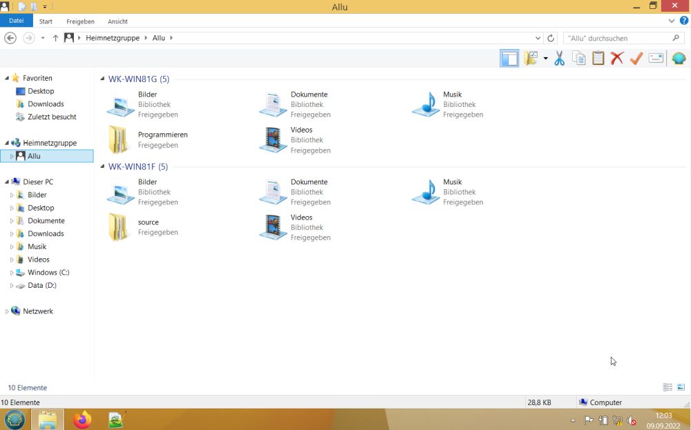 Windows 8.1: Homegroup shares displayed in File Explorer [2]