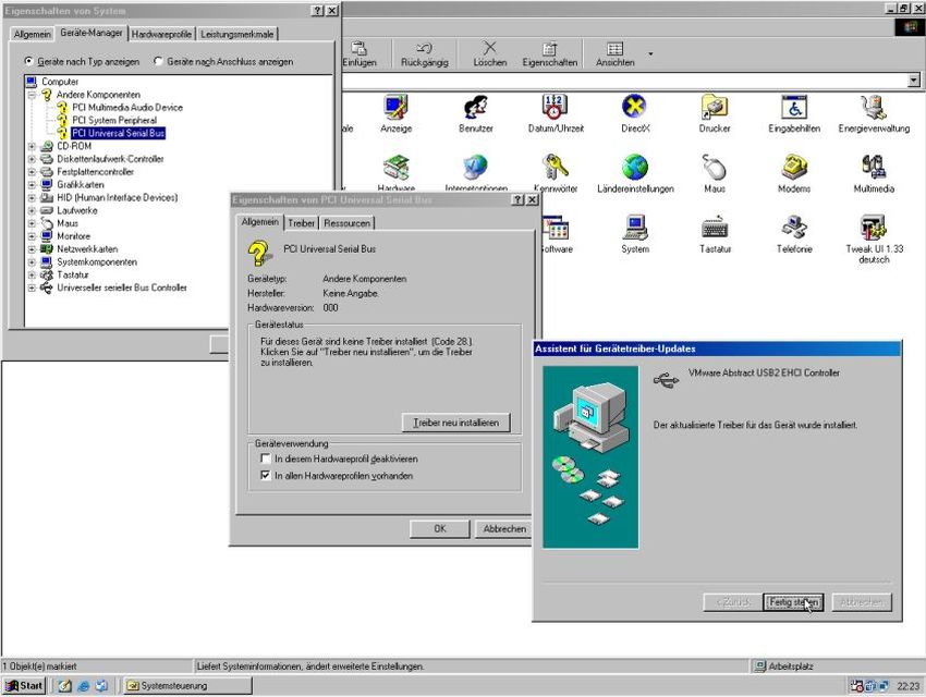 Windows 98 SE service pack 3.1: Updating the driver for the PCI Universal Serial Bus device [2]