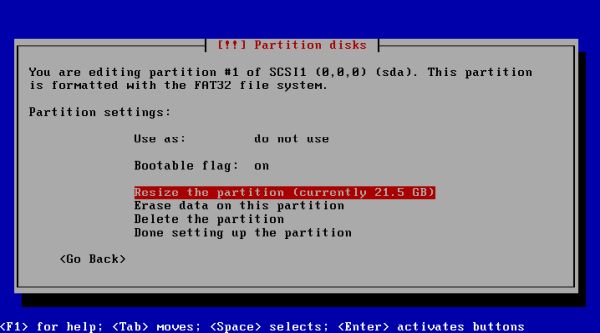 Q4OS installation: Manual partionning - Choose to resize the Windows partition [2]