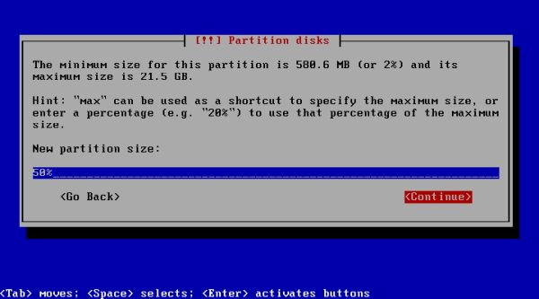 Q4OS installation: Manual partionning - Enter new size for the Windows partition