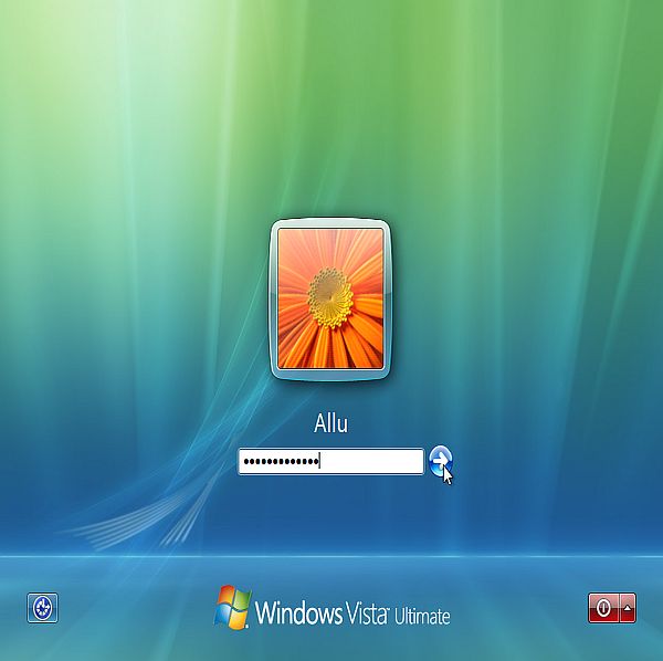 Windows Vista login screen