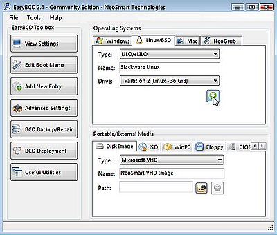Adding Slackware 15 to the EasyBCD boot menu