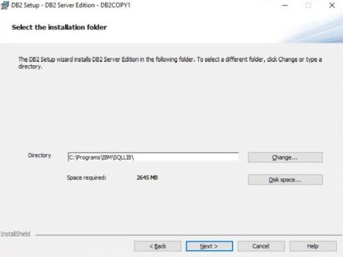 IBM DB2 installation: Choosing a custom installation directory
