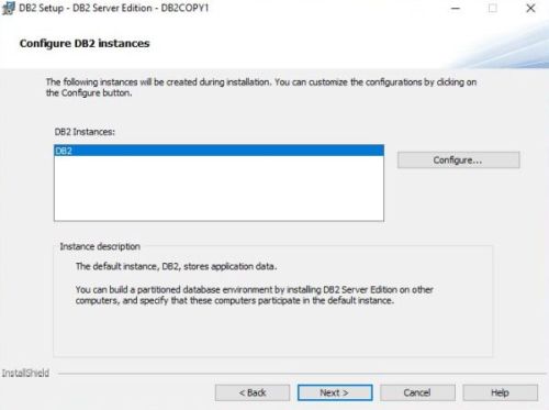 IBM DB2 installation: Bypassing the instance configuration (using all default settings)