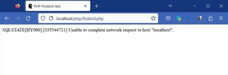 Firebird access from PHP: Failure, because server is offline