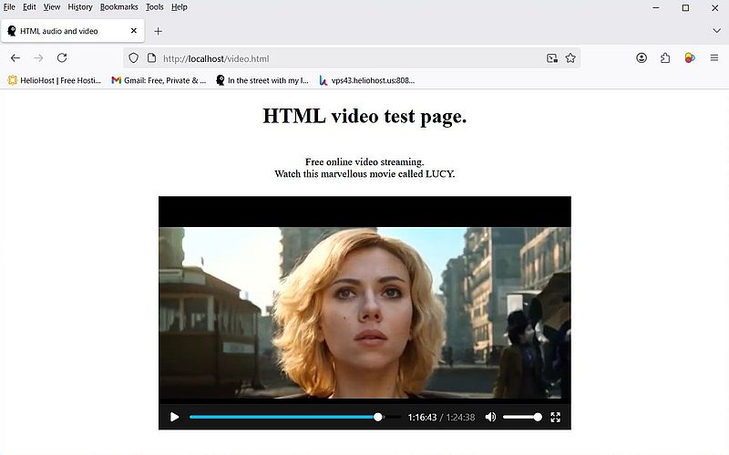 Website programming: Embedded video file