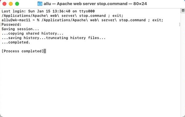 Apache on macOS: Running the apachectl scripts from 'Applications'