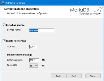 MariaDB installation: Enabling networking on port 3307