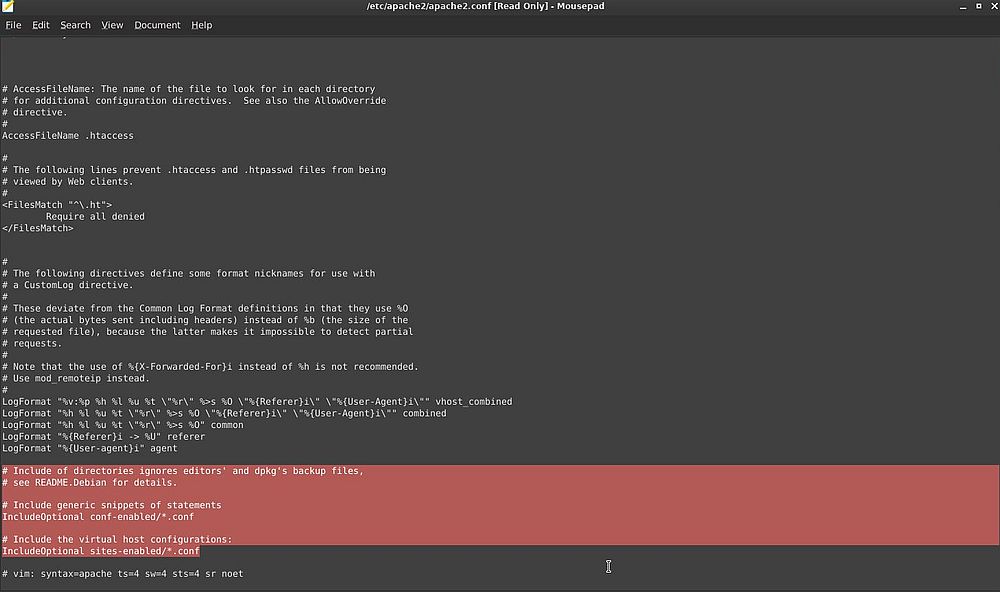 Apache on Peppermint OS: Main Apache configuration file