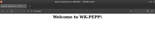 Apache on Peppermint OS: New home page opened in Firefox