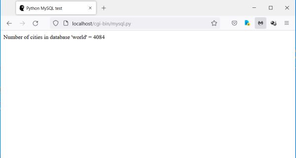Python-MySQL CGI script output in Firefox web browser