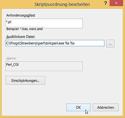 IIS on Windows 8.1: IIS Manager - Add script mapping for Perl [2]