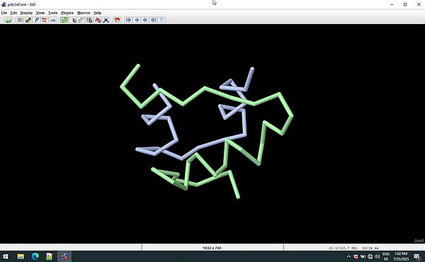 Jmol: Human insulin (3i40) - Selective coloring of the 2 chains [2]