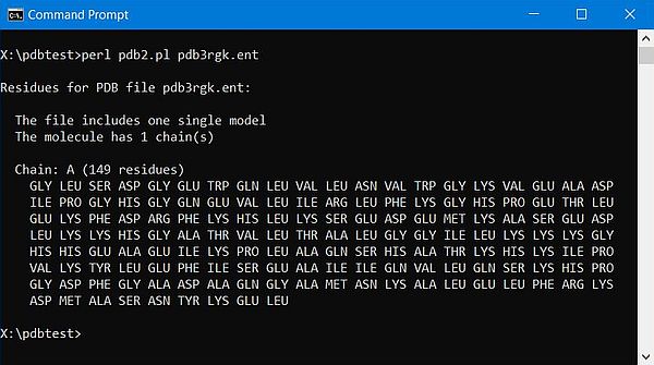 ParsePDB.pm: Script sample - Residues of human myoglobin (3rgk)
