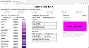 Website and Database Applications: HTML and Free Pascal color picker online application