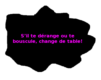 S'il te dérange ou te bouscule, change de table!